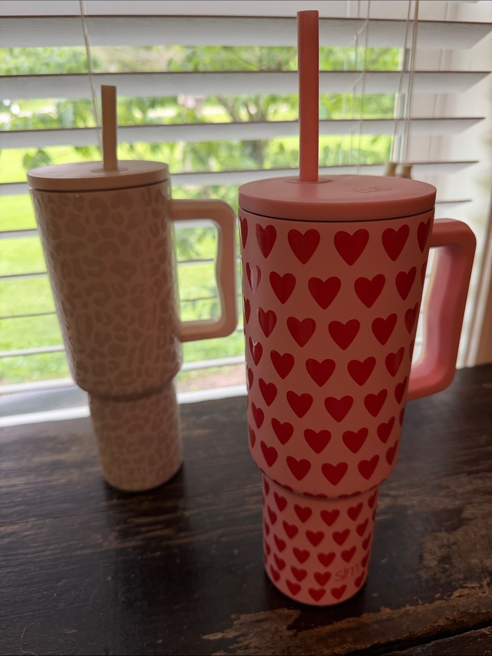 Pink Heart Travel Tumbler with Straw - Brand